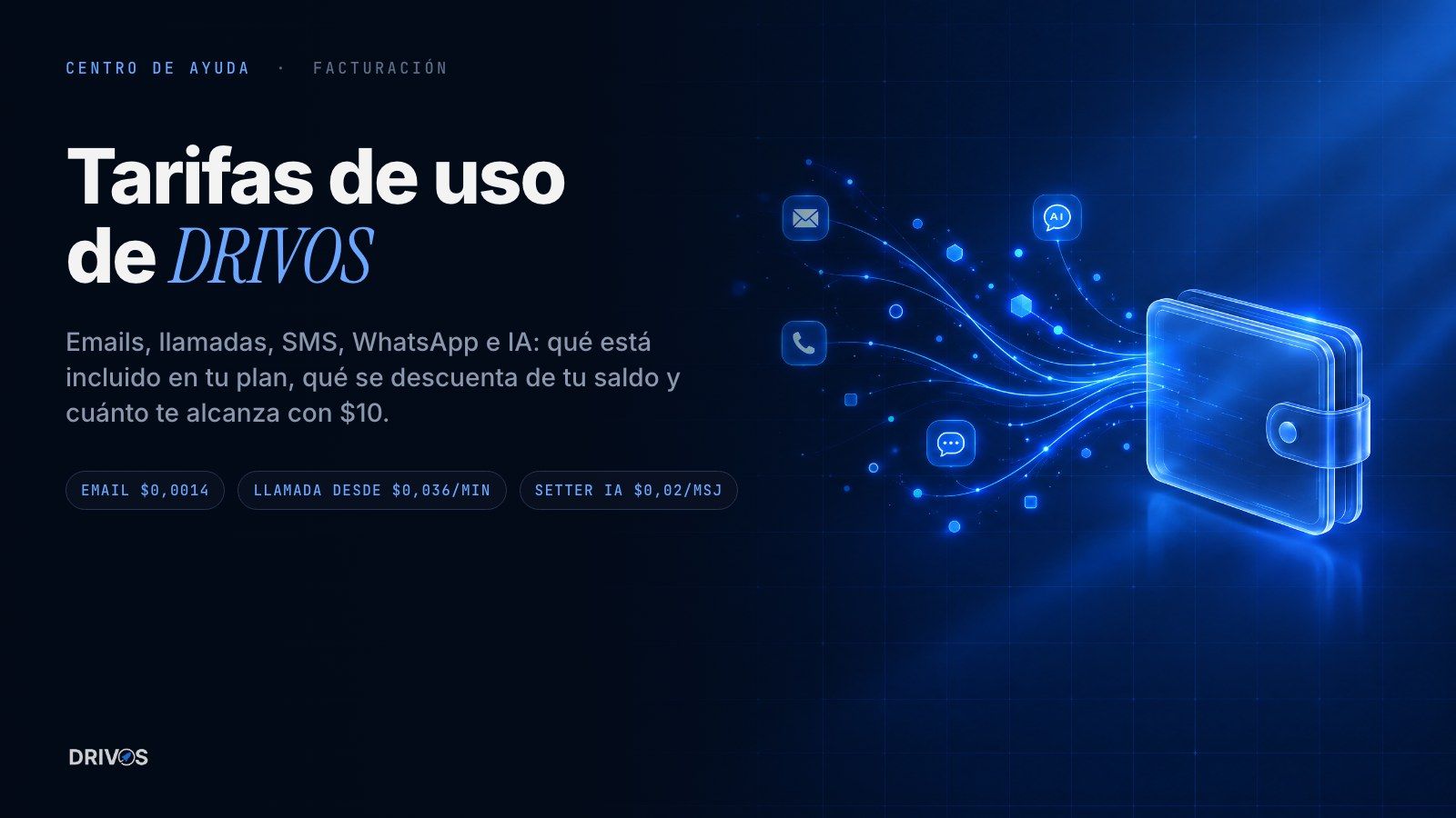 Tarifas de uso de DRIVOS